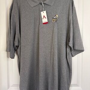 Antigua Gray Polo Shirt with Embroidered Saints Throwback Logo 2XL NWT